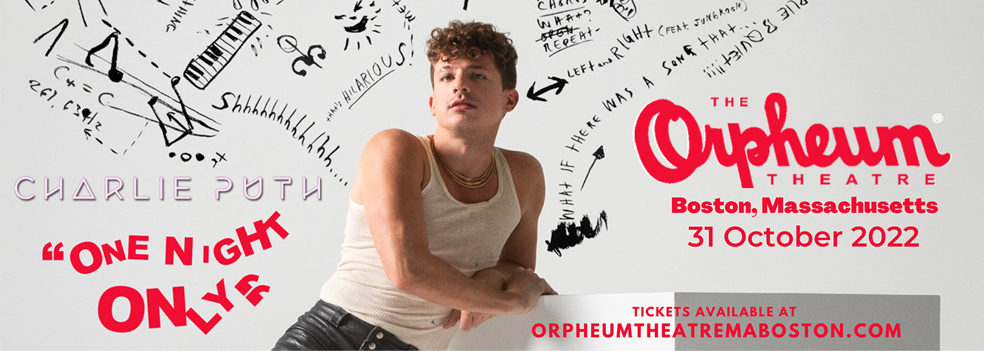 Charlie Puth at Orpheum Theatre Boston